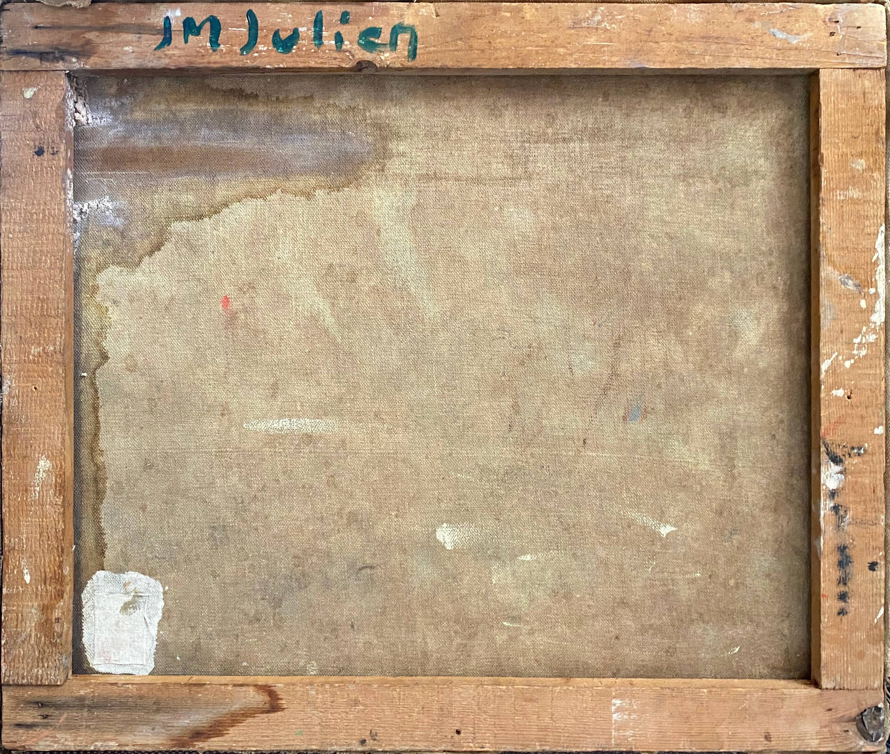 Painting HST "Floral composition with fortifications" J.M. Julien, early XX°