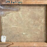 Painting HST "Floral composition with fortifications" J.M. Julien, early XX°