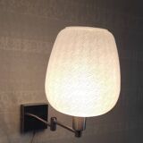 Wall lamp - reading light in chromed metal and opaline globe - 20th century