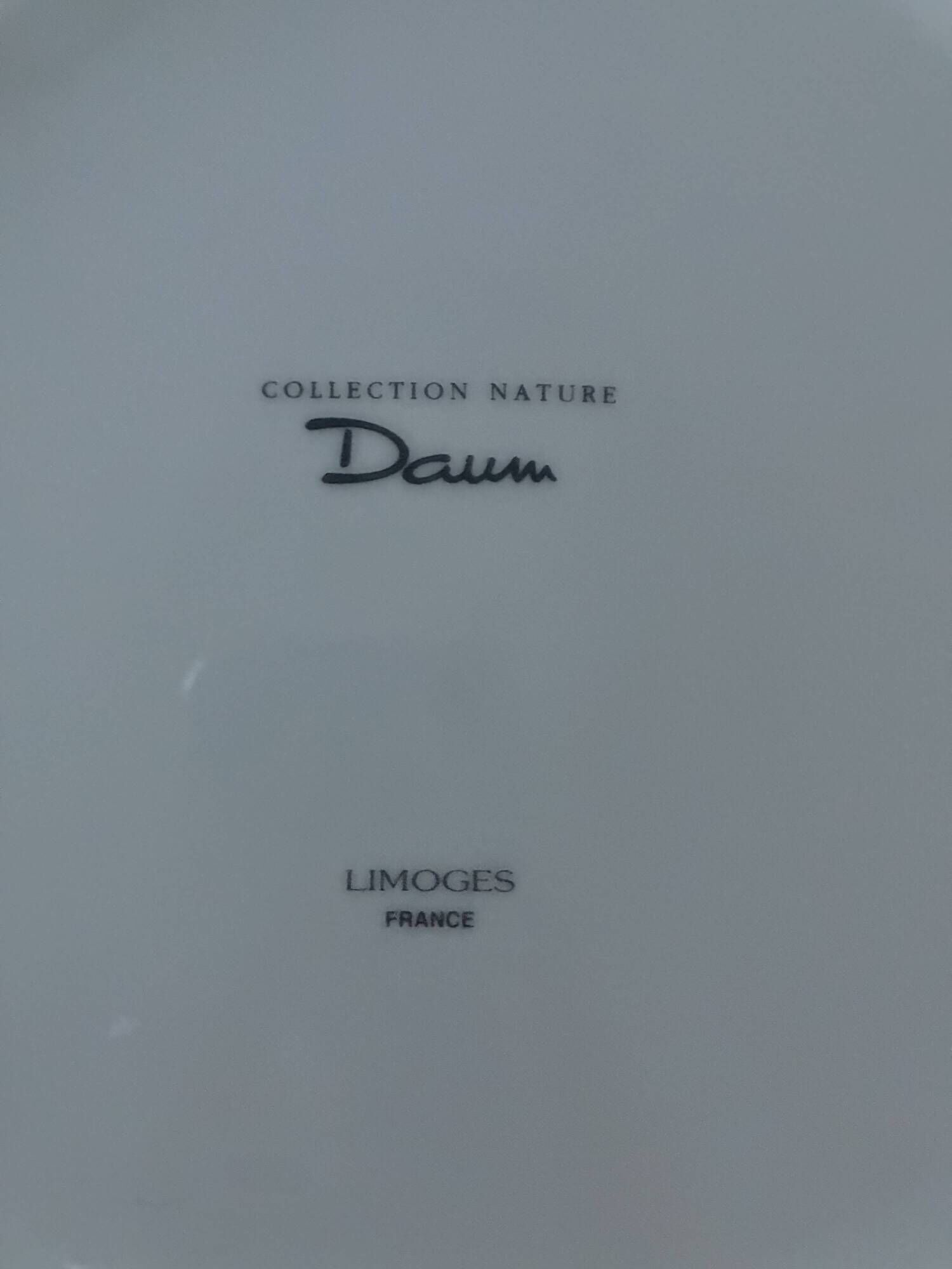 Daum porcelain dessert plates and matching dish