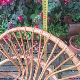 Fauteuil corbeille en rotin vintage