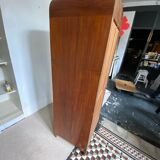 Pair of rounded mirrored wardrobes