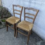 Pair of rush-seated chairs