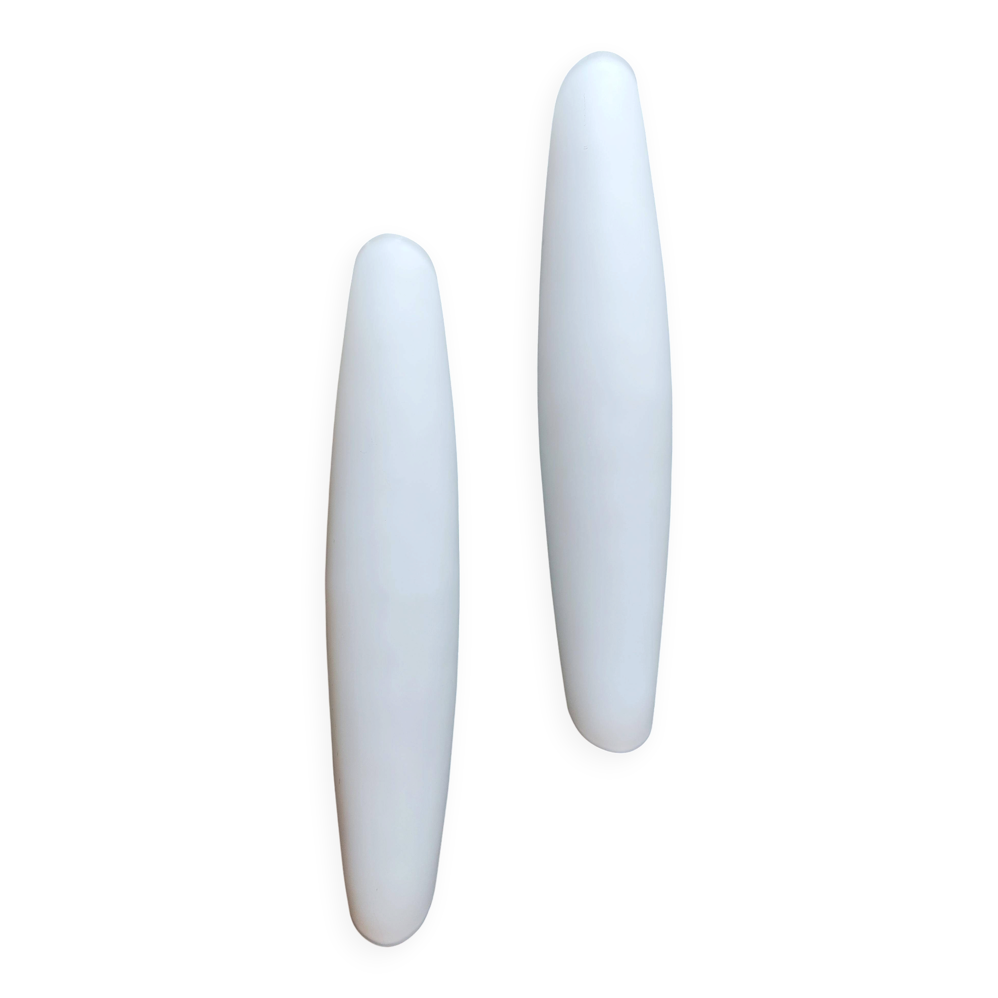Paire d'appliques XXL Space Age en verre opalin, 1970s