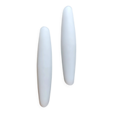Paire d'appliques XXL Space Age en verre opalin, 1970s