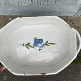 Rouen earthenware planter/cooler with flowers and foliage, 18th century