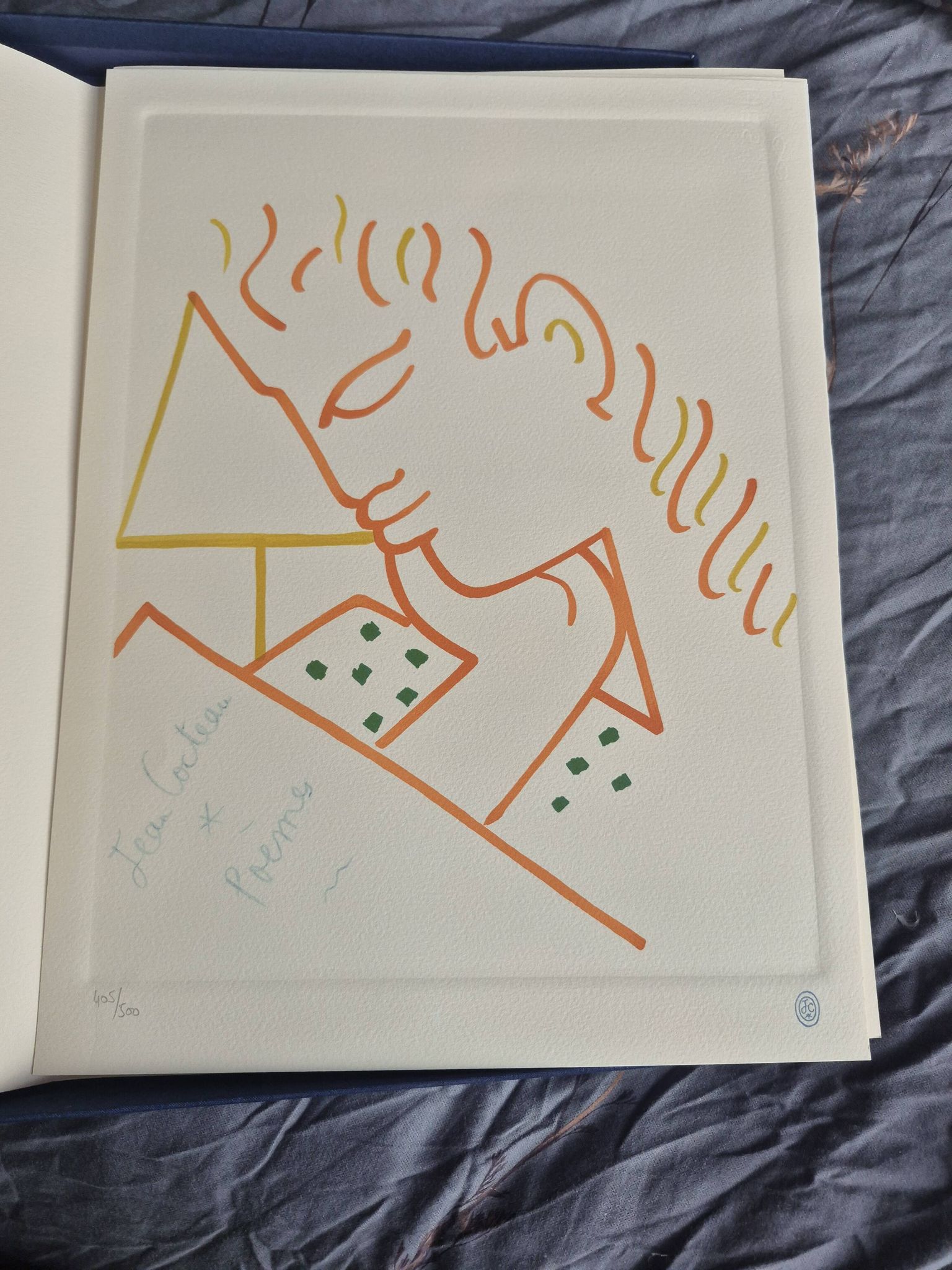 Tribute box 1993 Jean Cocteau containing 4 lithographs number 405/500
