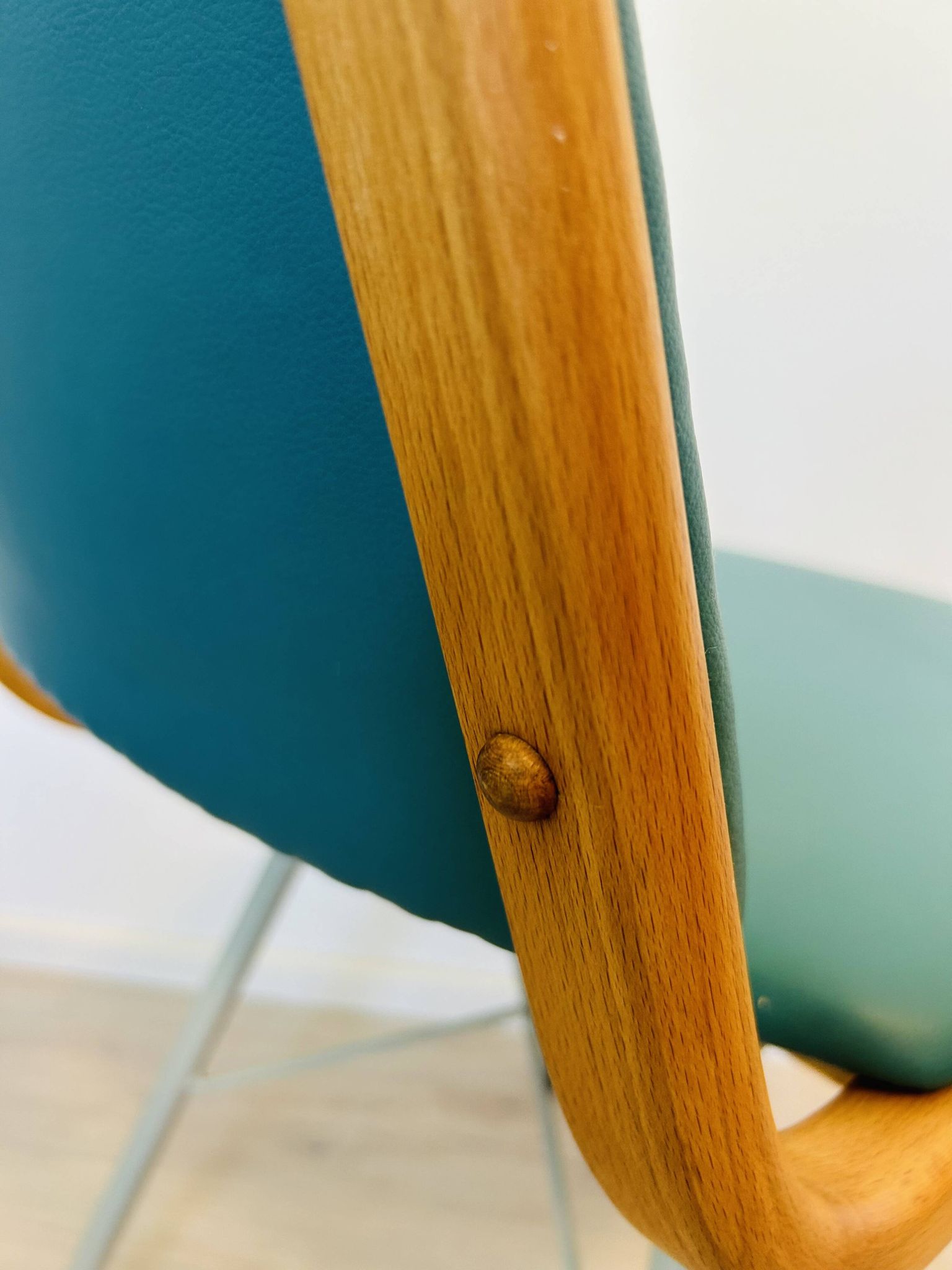 Vintage Turquoise Dining Chair by TON, from Czechoslovakia 1960’s