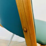 Vintage Turquoise Dining Chair by TON, from Czechoslovakia 1960’s