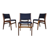 4x restored Erik Buch vintage 1960s Danish chair teak