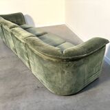 70s element sofa in green velvet