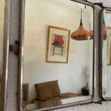Vintage mirror 1930 triptych barber Le Solide Paris beveled - 25 x 59 cm