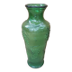Ancien vase verre moulé vert décor grappe raisin vintage