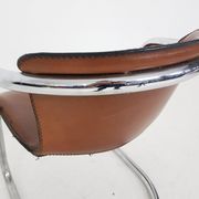Fauteuil en cuir brun pour Cidue, Italie