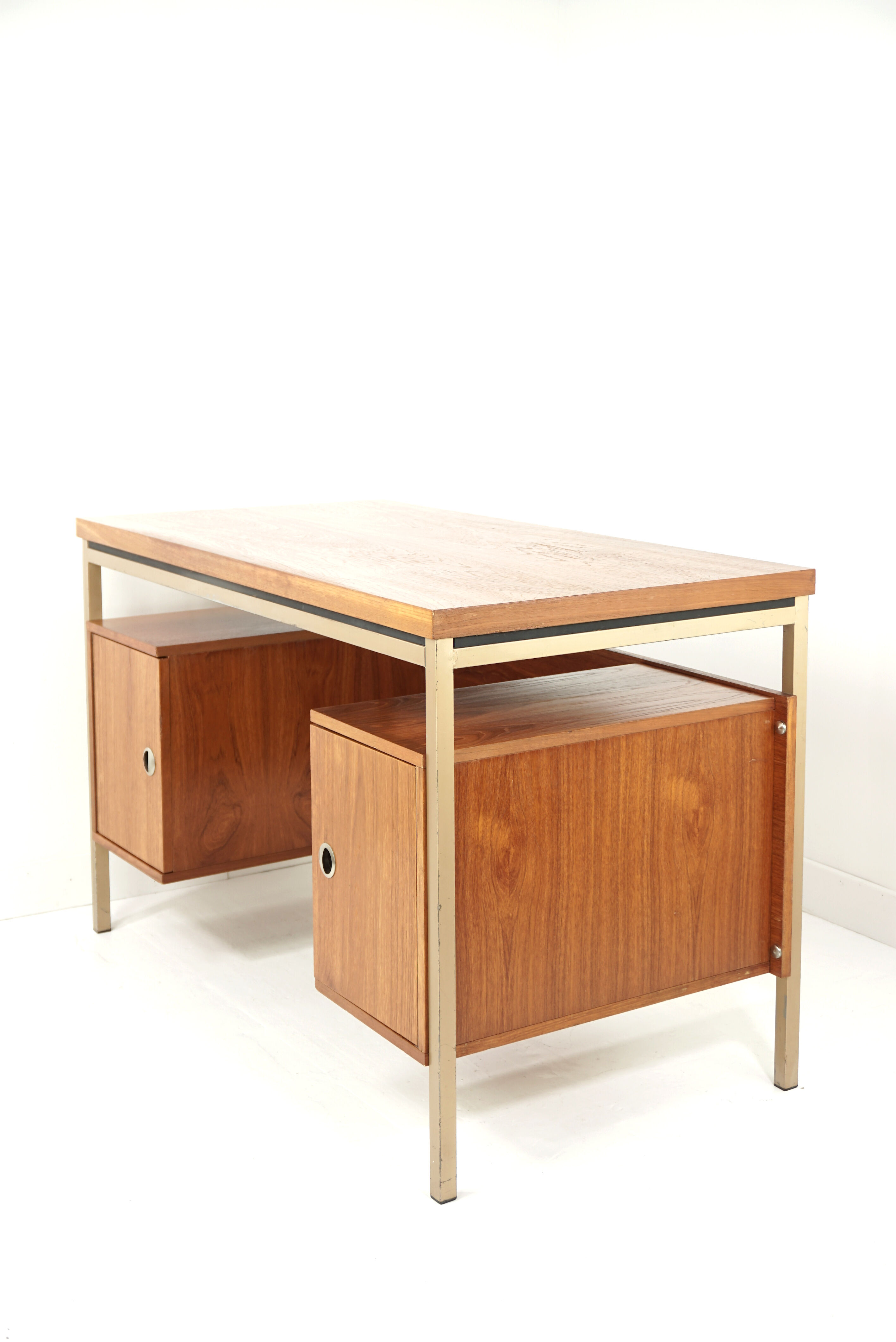 Teak and metal desk 50s