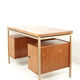 Bureau en teck et métal années 50