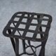 Wrought iron and woven metal stool, France, 1950s