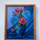 Tableau peinture bouquet de fleurs huile sur toile 
