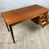 Scandinavian double-sided vintage teak desk, 60s