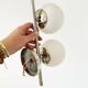 Chrome-plated metal wall light with opaline globes, 1970s
