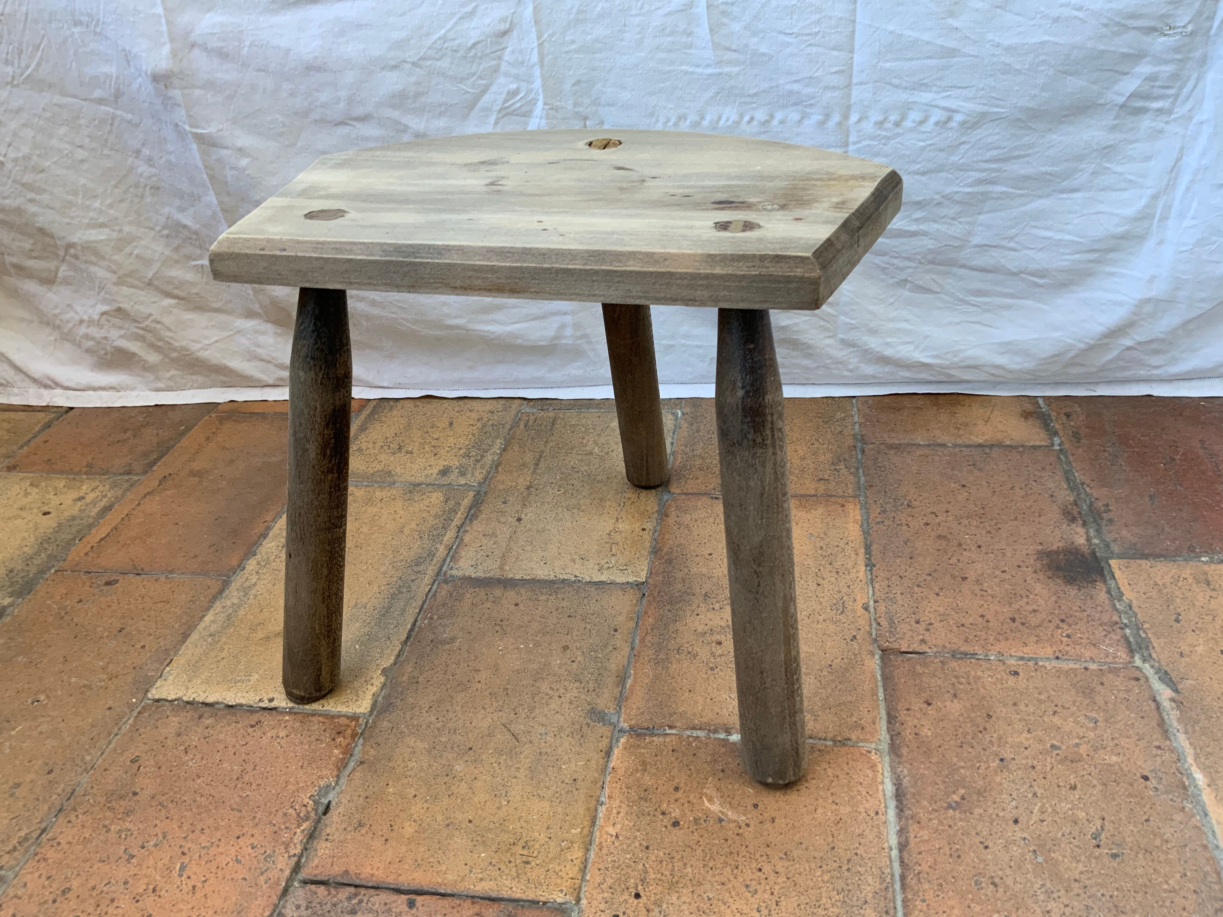 Vintage cowhide tabouret