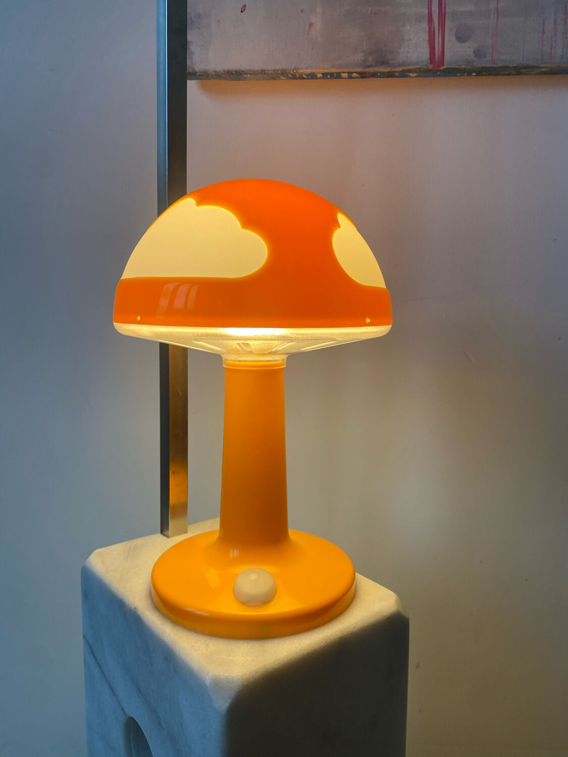 Orange mushroom lamp clouds Skojig Ikea design Henrik Preutz