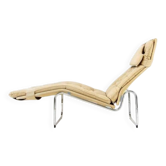 Chaise longue rétro vintage Christer Blomquist Ikea en chrome, fauteuil danois.
