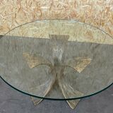 60s 70s Coffee Table Luciano Frigerio Brutalist Bronze Glass Table 60s