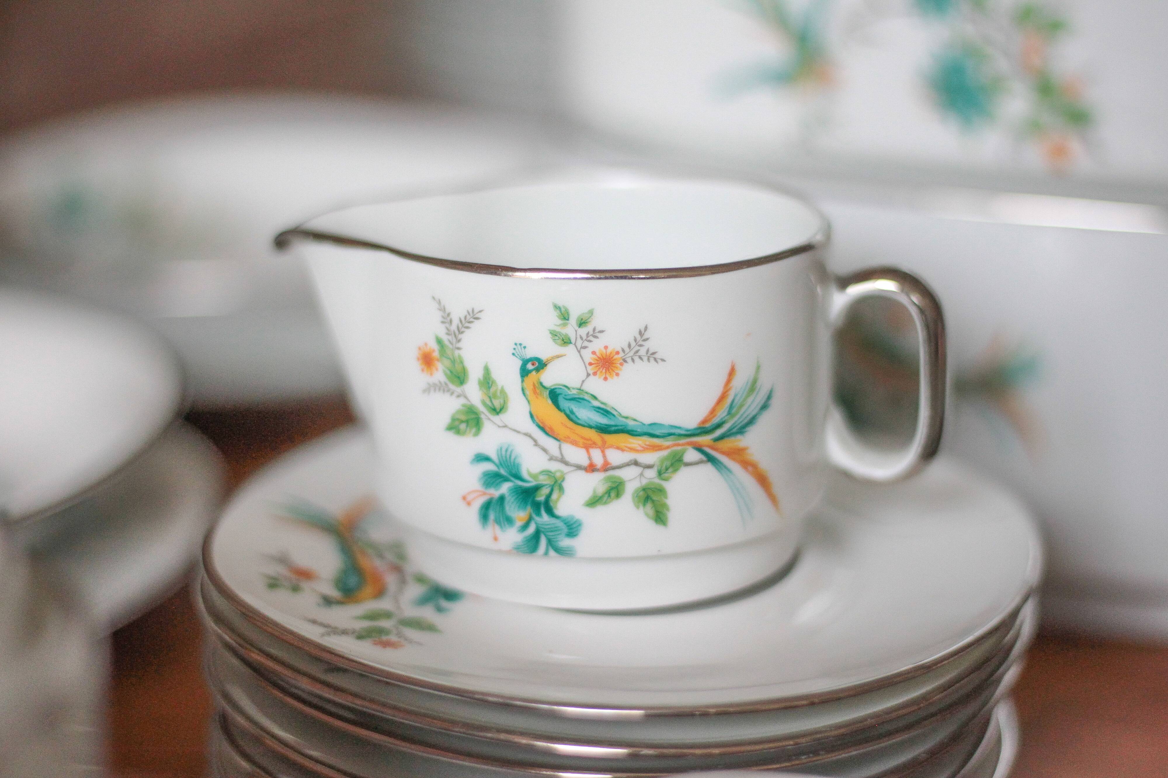 Limoges porcelain table service J.R.S Paradise bird, decor