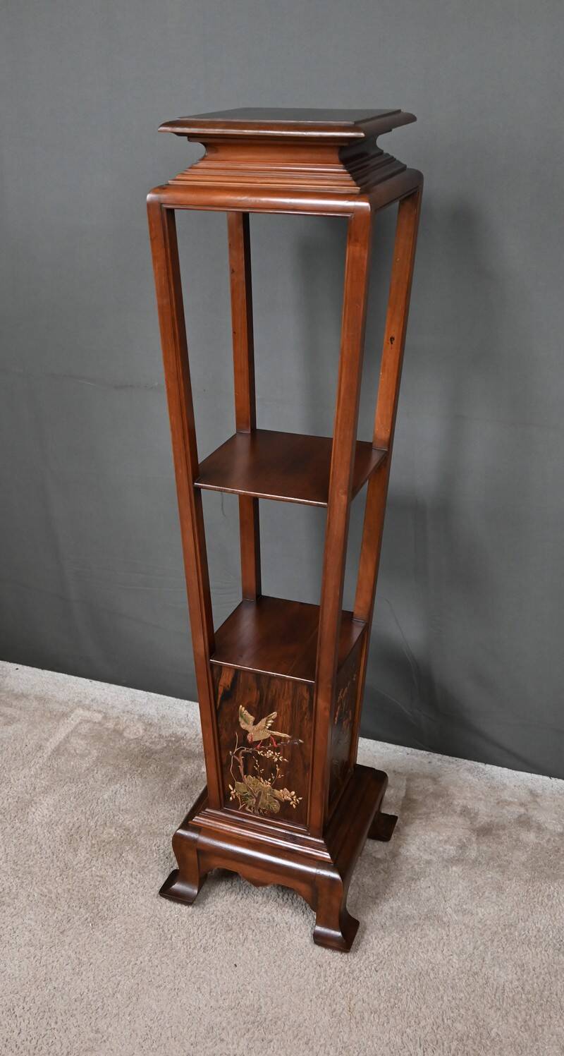 Large Cherry & Walnut Stool, Asian style – Early 20th century