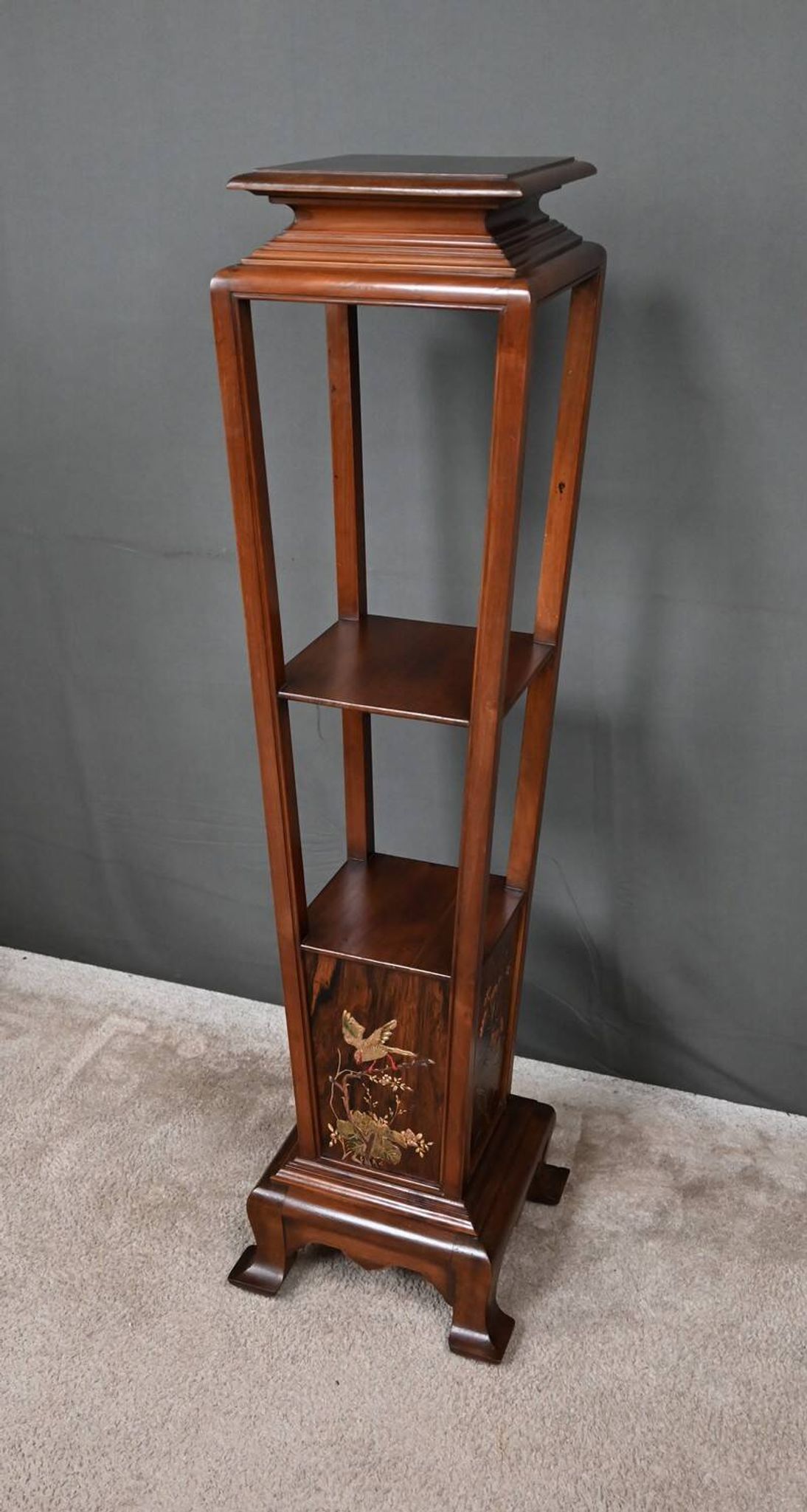 Large Cherry & Walnut Stool, Asian style – Early 20th century