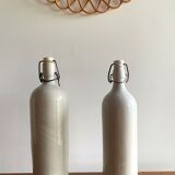 Set of 2 old bottles in glazed stoneware