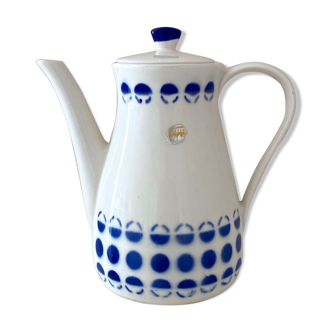 50s Coffee Pot, Teapot, Ceramic Pot Polka Dots, Vintage Tableware Germany, WAKU Fireproof