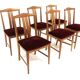 Set of 6 Scandinavian walnut chairs, Sweden, 1960
