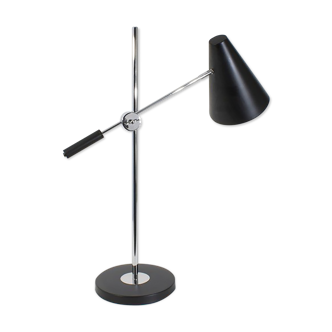 Lampe de bureau réglable grand modèle chrome et noir