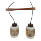 Double suspension en palissandre et verre, Danemark, 1960