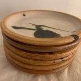 6 small bread plates enamelled pottery of the Vallauris Dove