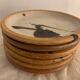 6 small bread plates enamelled pottery of the Vallauris Dove