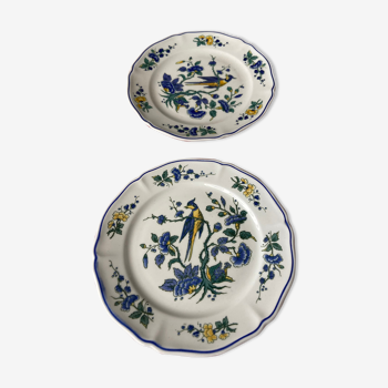 Paire d'assiettes " phoenix bleu" Villeroy et boch