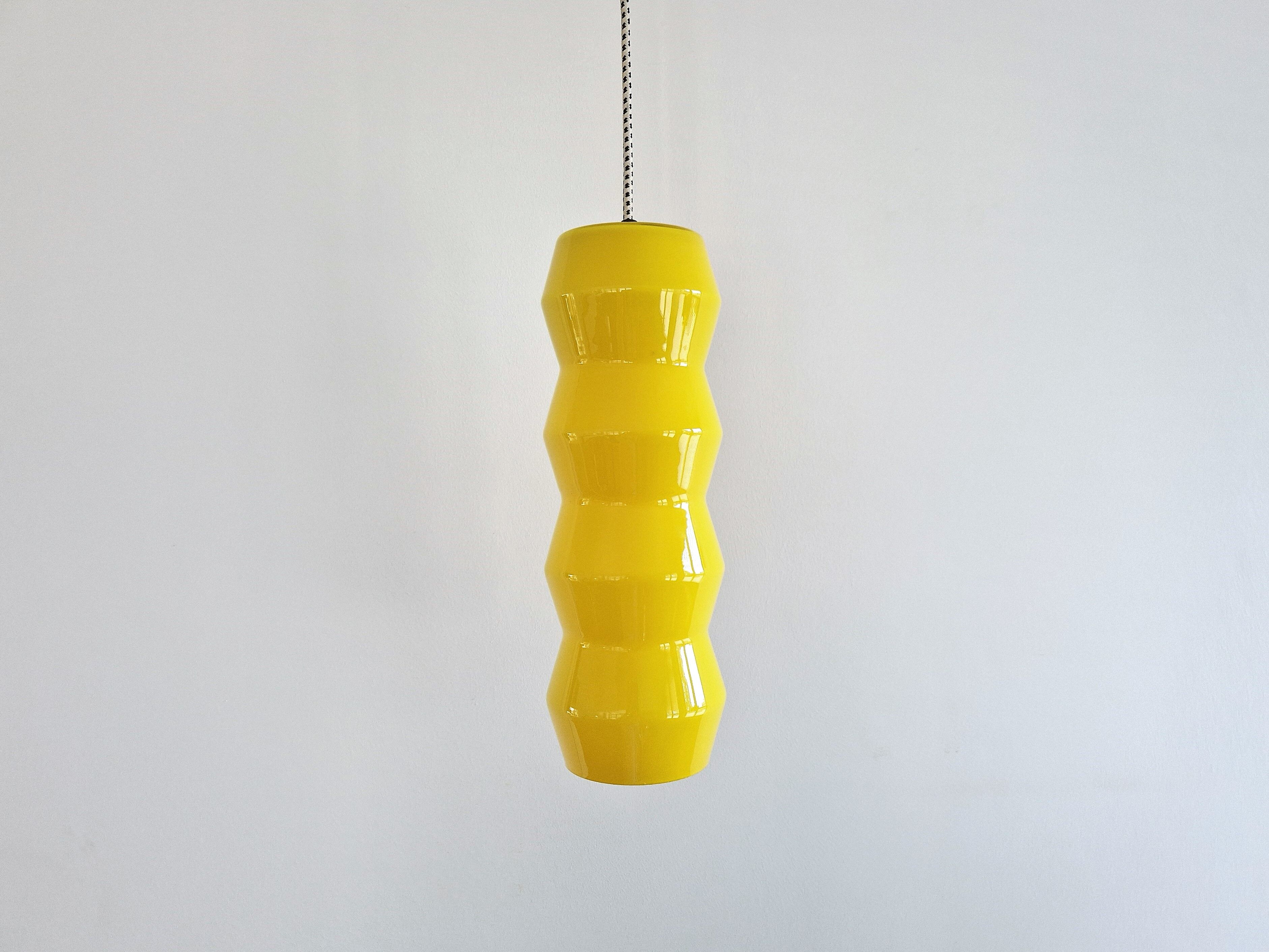 Yellow Murano glass pendant lamp, Sweden 1960