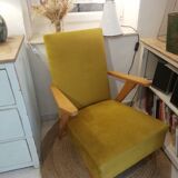 Armchair 50s velvet mustard