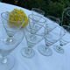 8 stemmed glasses