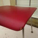 2 chairs in red skaï metal struxture 70s