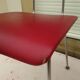 2 chairs in red skaï metal struxture 70s