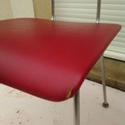 2 chairs in red skaï metal struxture 70s