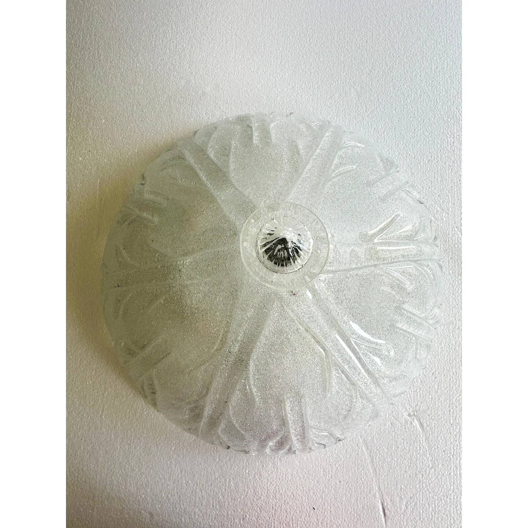 Venetian Vintage Trasparent Graniglia Murano Glass Flush Mount