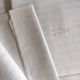 set of 6 19th damask linen napkins embroidered to a fish