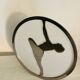 Round wall lamp metal opalescent art deco glass