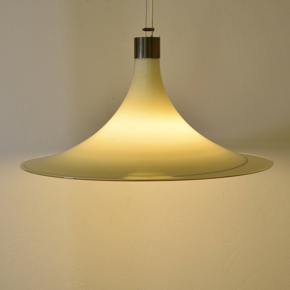 Murano glass and brass ceiling lamp, 1970s.