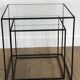 Black metal and glass tables sofa tip